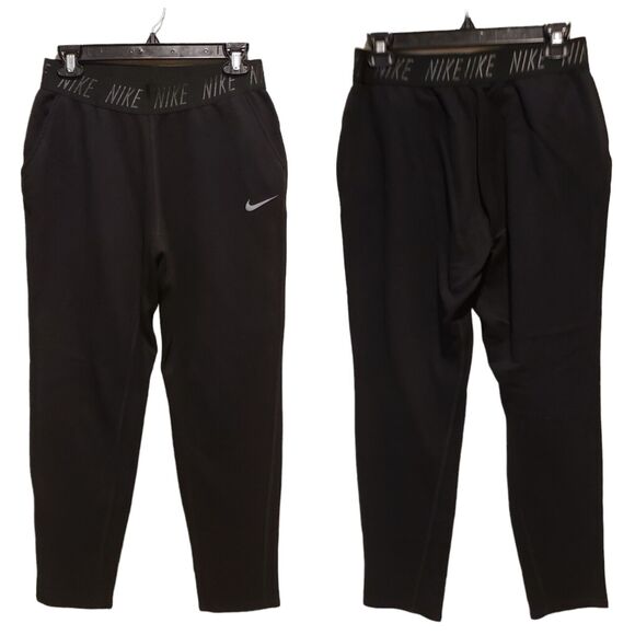 Nike Pants Womens Medium Black Polar Fleece Pull On Thermal Sweatpants - Picture 1 of 12